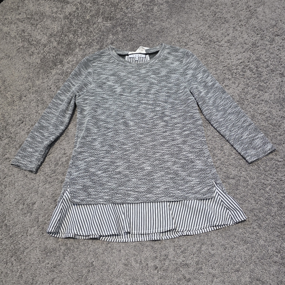 Ezra Black and White Textured Tunic